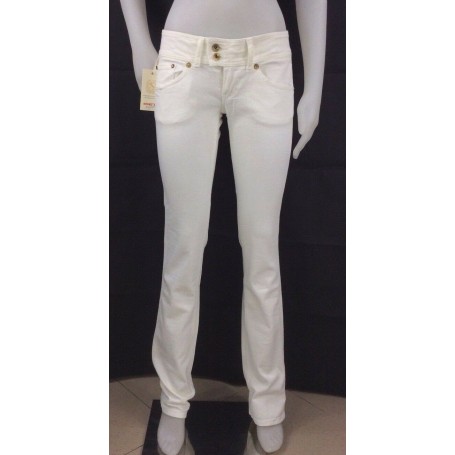 JEANS PANT MET VITTORIA/S BIANCO DONNA ADERENTI VITA MEDIO SVASATO STOCK TG 28