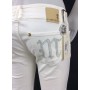 JEANS PANT MET VITTORIA/S BIANCO DONNA ADERENTI VITA MEDIO SVASATO STOCK TG 28