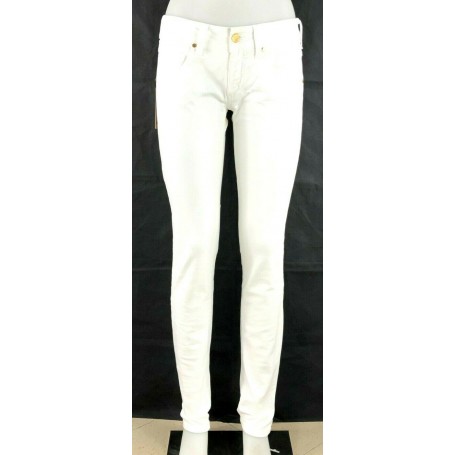 JEANS DONNA BIANCO MET BIDYS PANTALONI ADERENTI SEMI ELASTICIZZATI  TG 28