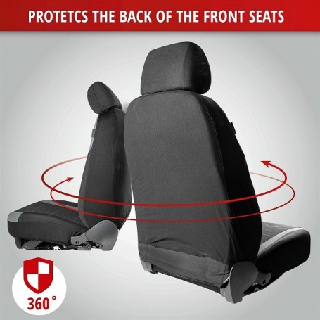 Coprisedili Anteriori Asteri Compatibili Airbag – Universali, Nero/Grigio, In Poliestere Imbottito