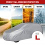 TELO COPRIAUTO GRIGIO WR07 COPRI AUTO RESISTENTE IN PEVA MIS 483 x 178 x H120