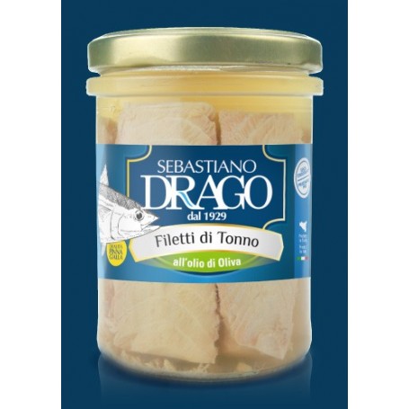 FILETTI DI TONNO DRAGO IN OLIO DI OLIVA PZ 1 VASO IN VETRO KG 3 CONSERVE