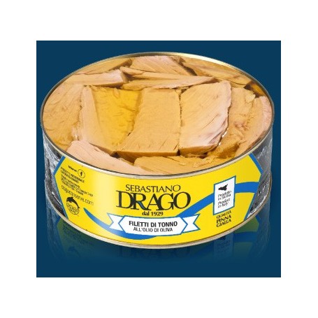 FILETTI DI TONNO DRAGO IN OLIO DI OLIVA PZ 1 LATTA KG 2,450 CONSERVE