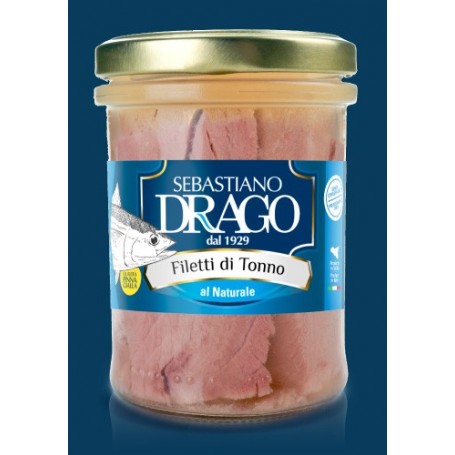 FILETTI DI TONNO DRAGO AL NATURALE 1 BOCCE IN VETRO DA KG 1,7 CONSERVE