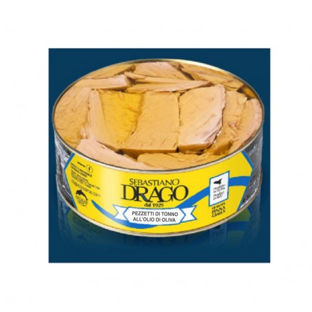 PEZZETTI DI TONNO DRAGO IN OLIO DI OLIVA 1 LATTA DA GR 2400 CONSERVE