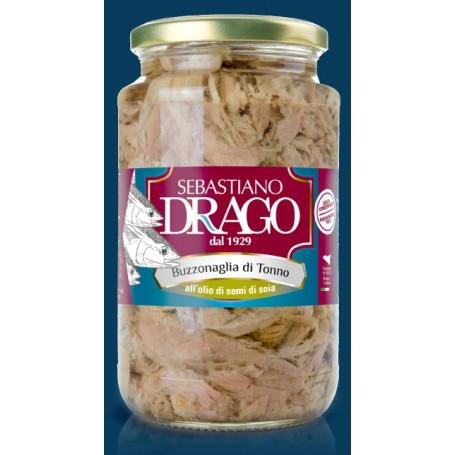 BUZZONAGLIA DI TONNO DRAGO IN OLIO DI SEMI 3 BOCCE IN VETRO DA GR 550 CONSERVE
