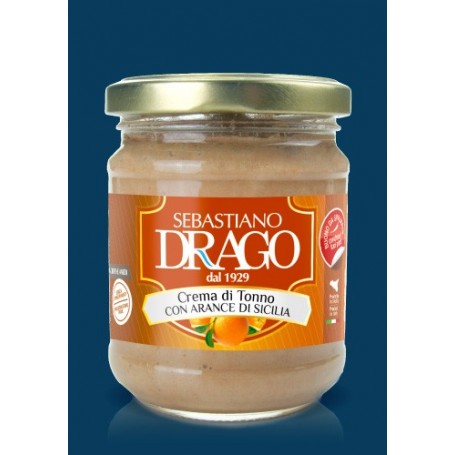 CREMA DI TONNO CON ARANCE DRAGO CONSERVE BRUSCHETTE CONDIMENTI 3 CONF DA 180 GR