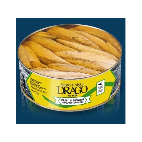 FILETTI DI SGOMBRO DRAGO IN OLIO DI SEMI 1 BARATTOLO DA KG2,450 CONSERVE