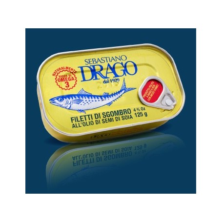 FILETTI DI SGOMBRO DRAGO IN OLIO DI SEMI 6 BARATTOLI DA GR 125 CONSERVE