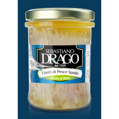 FILETTI DI PESCE SPADA DRAGO IN OLIO DI OLIVA 6 BARATTOLI DA GR 200 CONSERVE