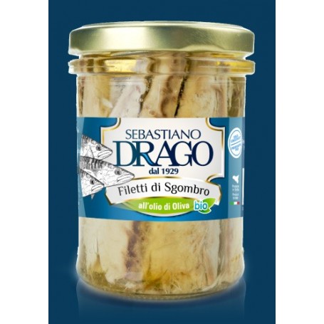BIO FILETTI DI SGOMBRO IN OLIO EVO DRAGO 6 CONF DA 200 GR CONSERVE