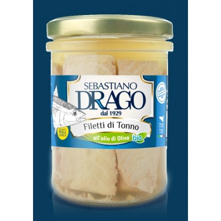 BIO FILETTI DI VENTRESCA DI TONNO IN OLIO EVO DRAGO 6 CONF DA 200 GR CONSERVE