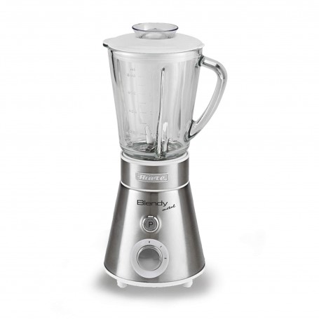 Ariete 561 Blendy Metal Frullatore con lame in  Inox Tazza in vetro 800 ml 2 velocità + Pulse 300 W Argento