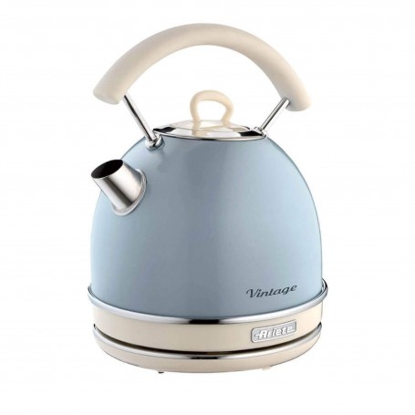 Ariete 2877 Bollitore elettrico 1,7 Litri di Design Infusi, tè e tisane Autosp 2000 W  Inox Linea Vintage Celeste