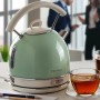 Ariete 2877 Bollitore elettrico 1,7 Litri di Design Infusi, tè e tisane Autosp 2000 W  Inox Linea Vintage Verde