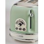 Ariete 155 Tostapane Vintage 2 fette di pane con pinze 6 livelli di tostatura 810 W-  Inox Linea Vintage Verde