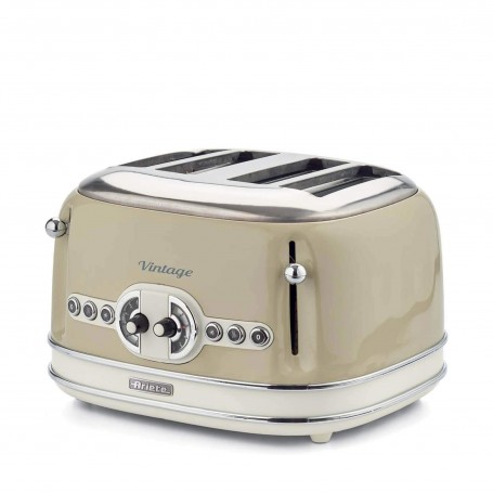 Ariete 156 Tostapane Vintage 4 fette di pane senza pinze 6 Livelli di tostatura Defrost 1600 W Linea Vintage Beige