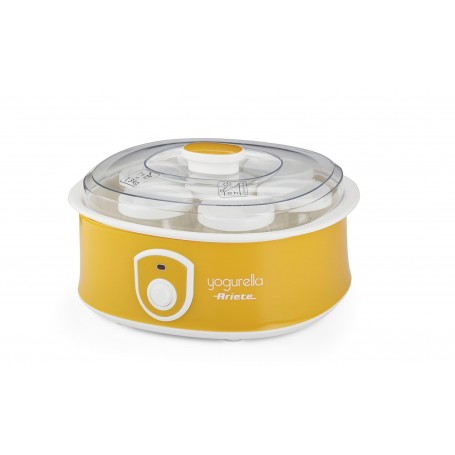 Ariete 617 Yogurella Yogurtiera Elettrica 7 vasetti in vetro 1,3kg di yogurt fatto in casa 20 W Bianco e Giallo