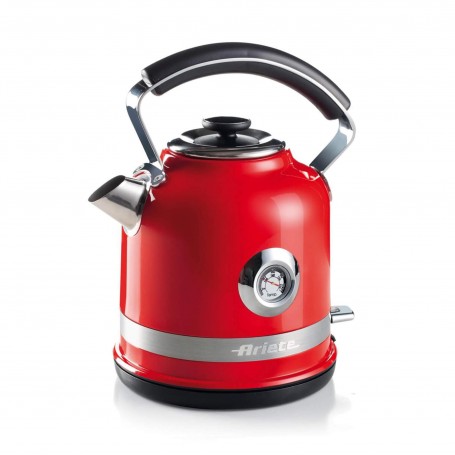 Ariete 2854 Bollitore Elettrico con Autosp Base Cordless Filtro Removibile Termometro 2000 W 1,7 Litri Linea Moderna Rosso