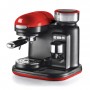 Ariete 1318 Macchina da Caffè con Macinacaffè 1 filtro Montalatte 15 bar 1080 W 0,8 Litri Linea Moderna Rosso