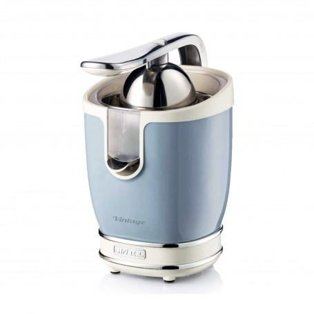 Ariete 413 Spremiagrumi Elettrico con Leva Salvagoccia Motore Silenzioso 85 W Design Vintage Celeste