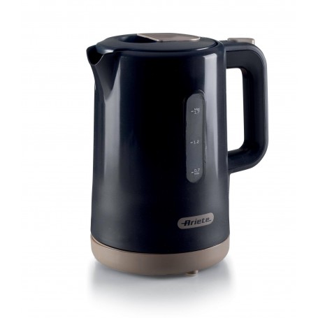 Ariete 2846 Bollitore Breakfast, 2200W, 1,7 L, Base Cordless 360°  Livello acqua visibile, lucido e opaco Dark &amp Sahara Grey