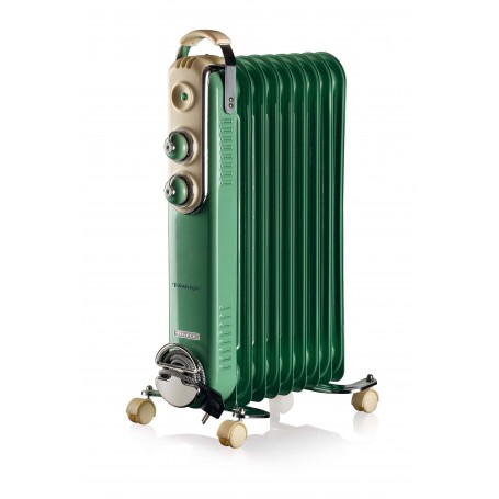 Ariete 838 Radiatore a olio Vintage Celeste 9 elementi riscaldanti 3 livel di potenza Maniglia e ruote per trasporto max 2000 W