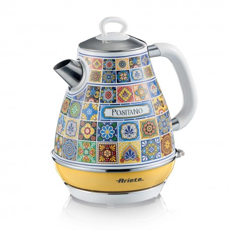 Ariete 2869 Bollitore Positano, Bollitore Elettrico, 1,7L, Infusi, the, tisane, Base cordless, Autosp