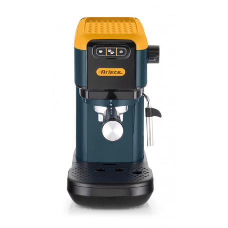 Ariete 1399 Macchina da caffè espresso Mango Yellow, 1300 W, 1,1L, 15 bar Filtro 1, 2 tazze e cialda ESE, Cappuccino, Giallo