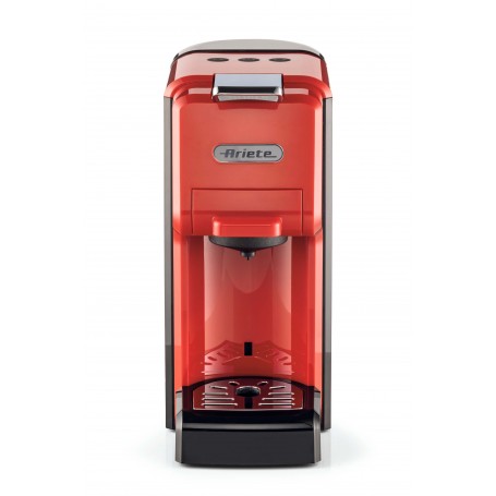 Ariete 1304/1 Macchina da caffè a cassetti 1350W 07L Pressione 19 bar Capsule Nespresso e Dolcegusto Cialde e Polvere Rosso